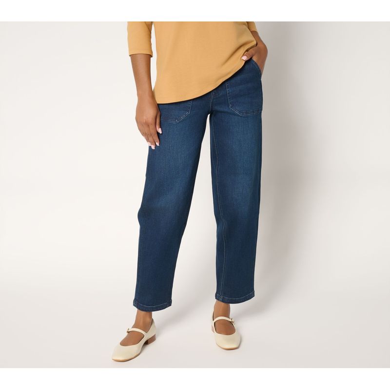 Sunnylife Women's Pants Sz 8 Denim & Co. Indigo Easy Tapered Ankle Blue A698543